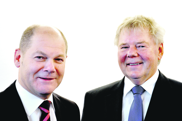 Zwei Bürgermeister, die sich gut verstehen: Olaf Scholz und Udo Heitmann