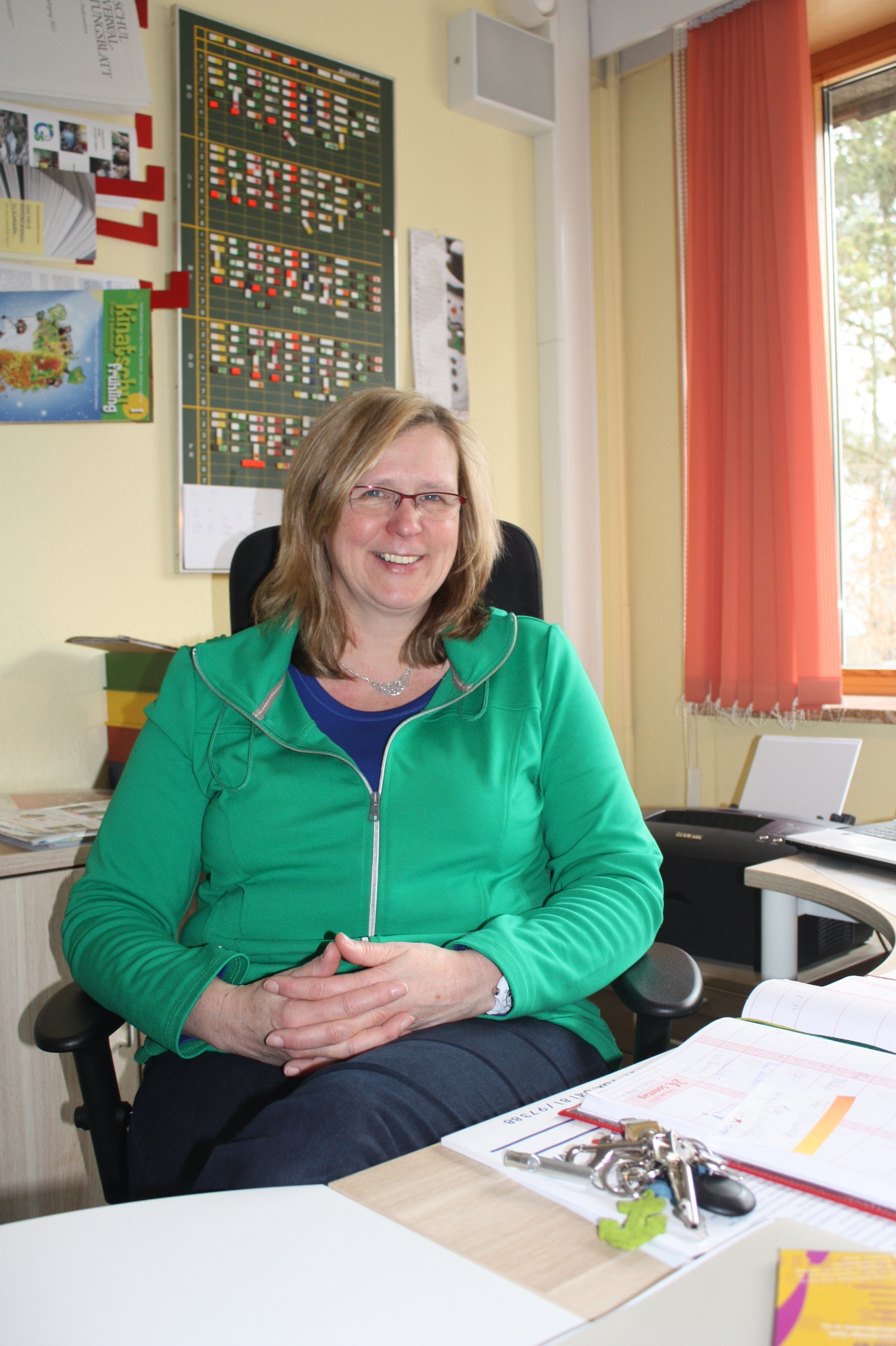 Seit Anfang an offiziell im Dienst: Marlies Prütz, Leiterin der Grundschule Steinbeck
