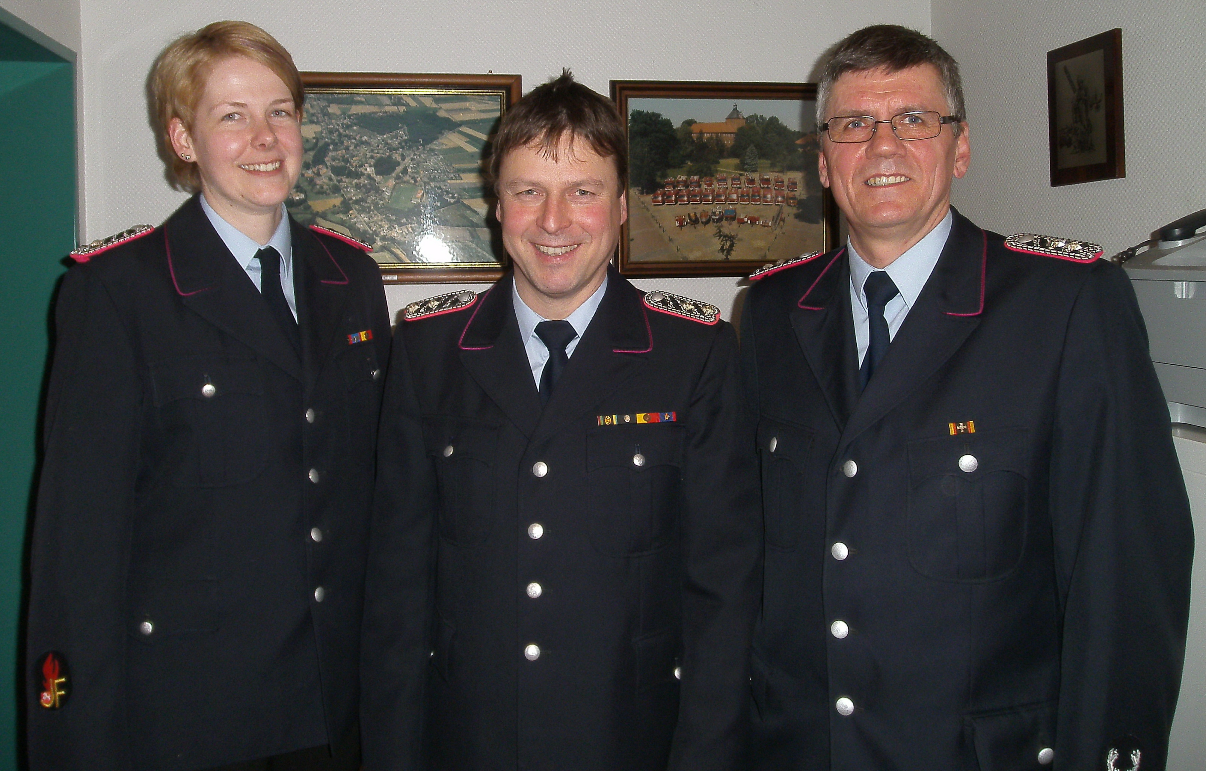 Wurden in ihren Ämtern bestätigt (v. li.): Nina Büsselmann, Martin Porth und Andreas Haberstroh