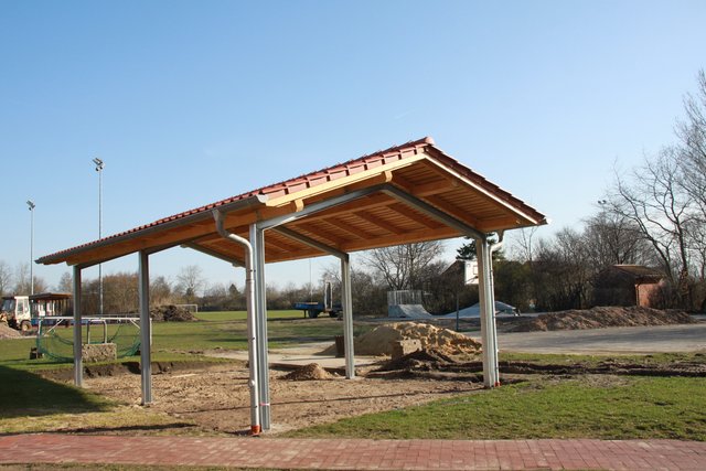 Unterstand für die Nutzer der Anlage