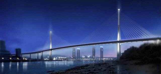 Der Siegerentwurf für den Brückenschlag über die Süderelbe | Foto: Skizze von Ingenieurgemeinschaft sbp - WTM - D+W