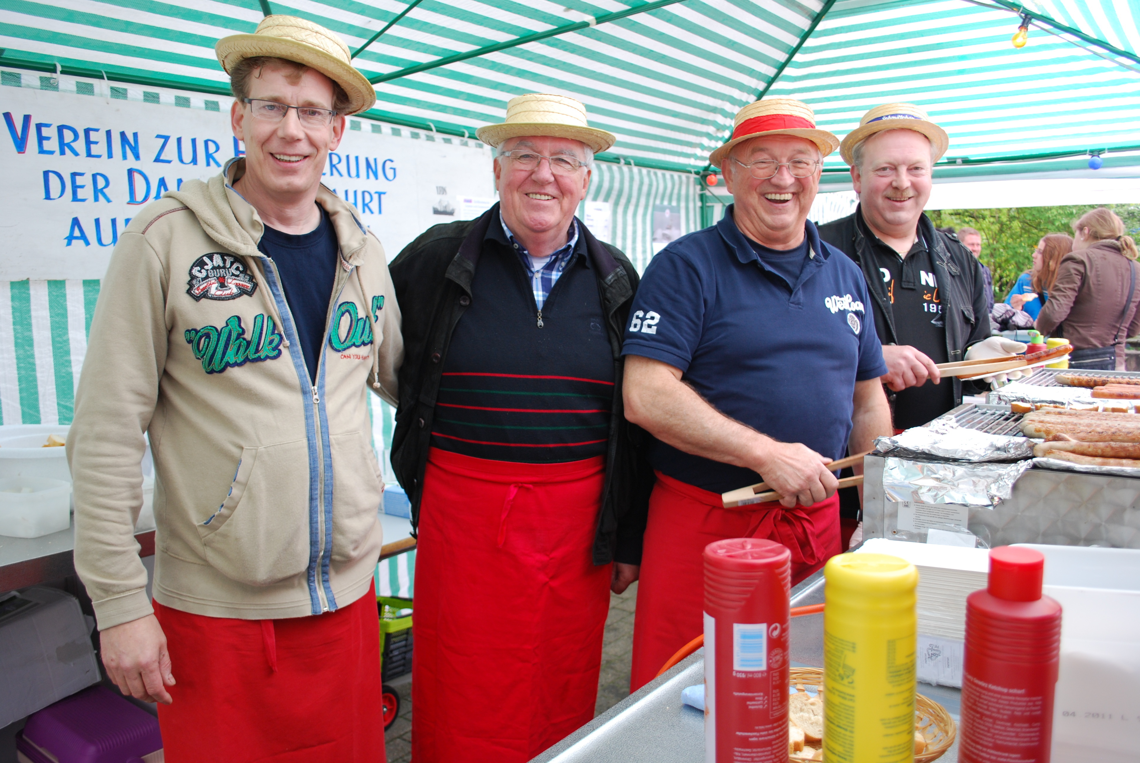 Bester Laune trotz Schietwetters (v. li.): Frank Petri-Ehlert, Heinz Oswald, Gerd Tschentscher und Carsten Dittrich