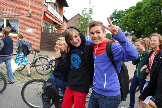 Die Realschüler waren unterwegs gut gelaunt