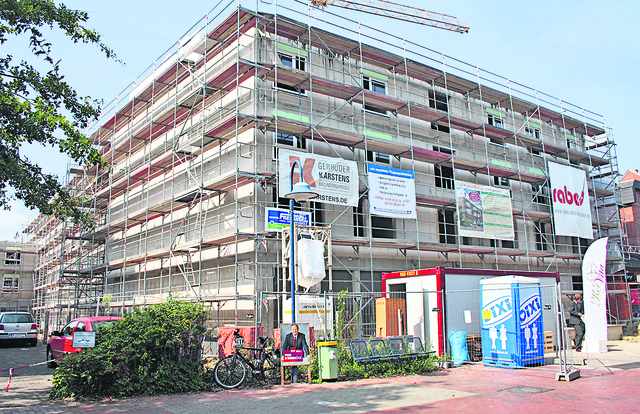 Das Pflegeheim im derzeitigen Bauzustand. Die Eröffnung ist für Januar 2014 geplant