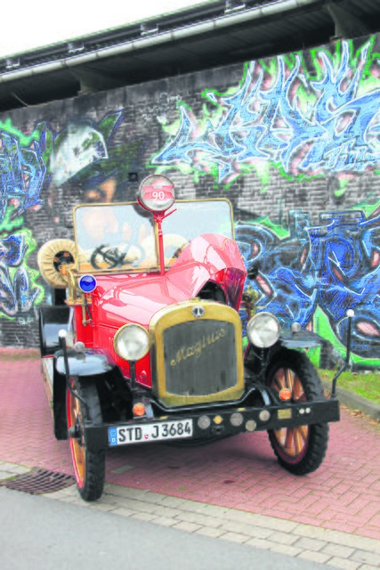 Dufte bei der Oldtimer-Ausstellung nicht fehlen: der 90 Jahre alte Feuerwehr-"Max"