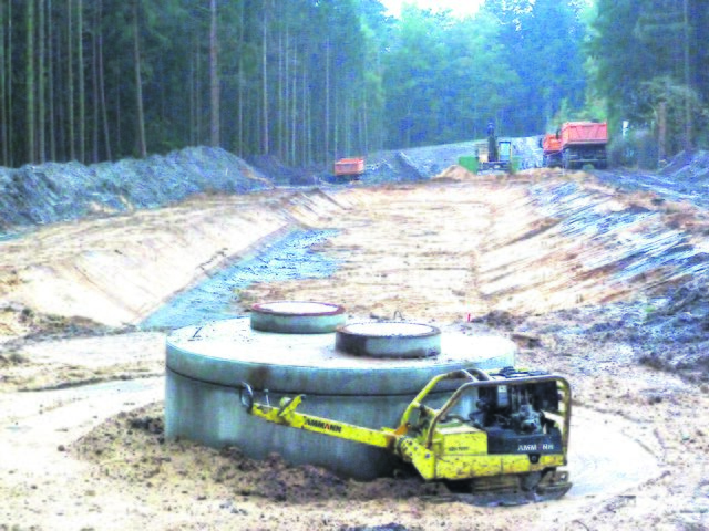 Ein Wald wird zum Regenrückhaltebecken