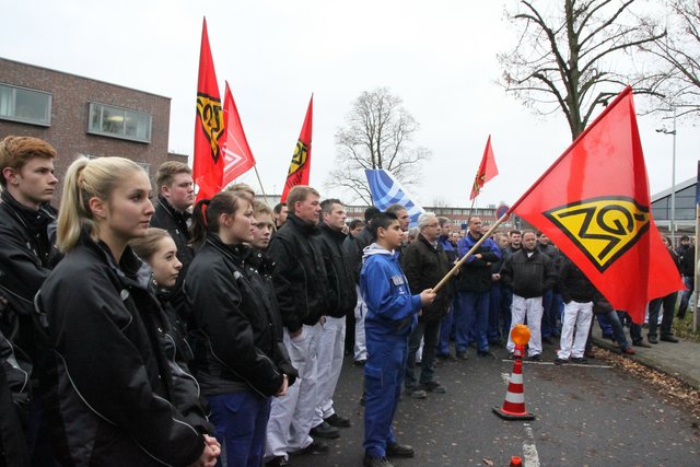 Die IG Metall hatte zu der Protestatktion aufgerufen