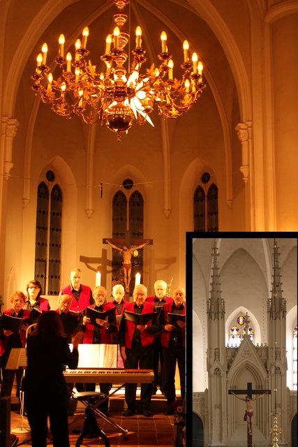 Nach dem Ausbau der Altarwand (kl. Foto) bietet die Harsefelder Kirche eine ganz neue Optik