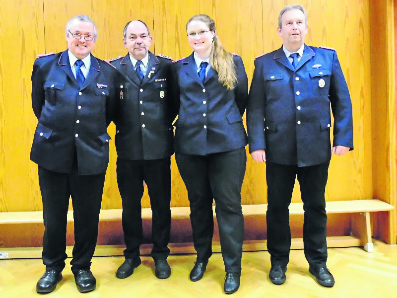 Begrüßung der neuen Jugendwartin (v. li.): Dieter Tschorschke, Peter Bruns, Jennifer Buschmann und Martin Warncke