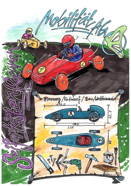 Mit diesem Plakat wird für das Seifenkistenrennen geworben | Foto: oh