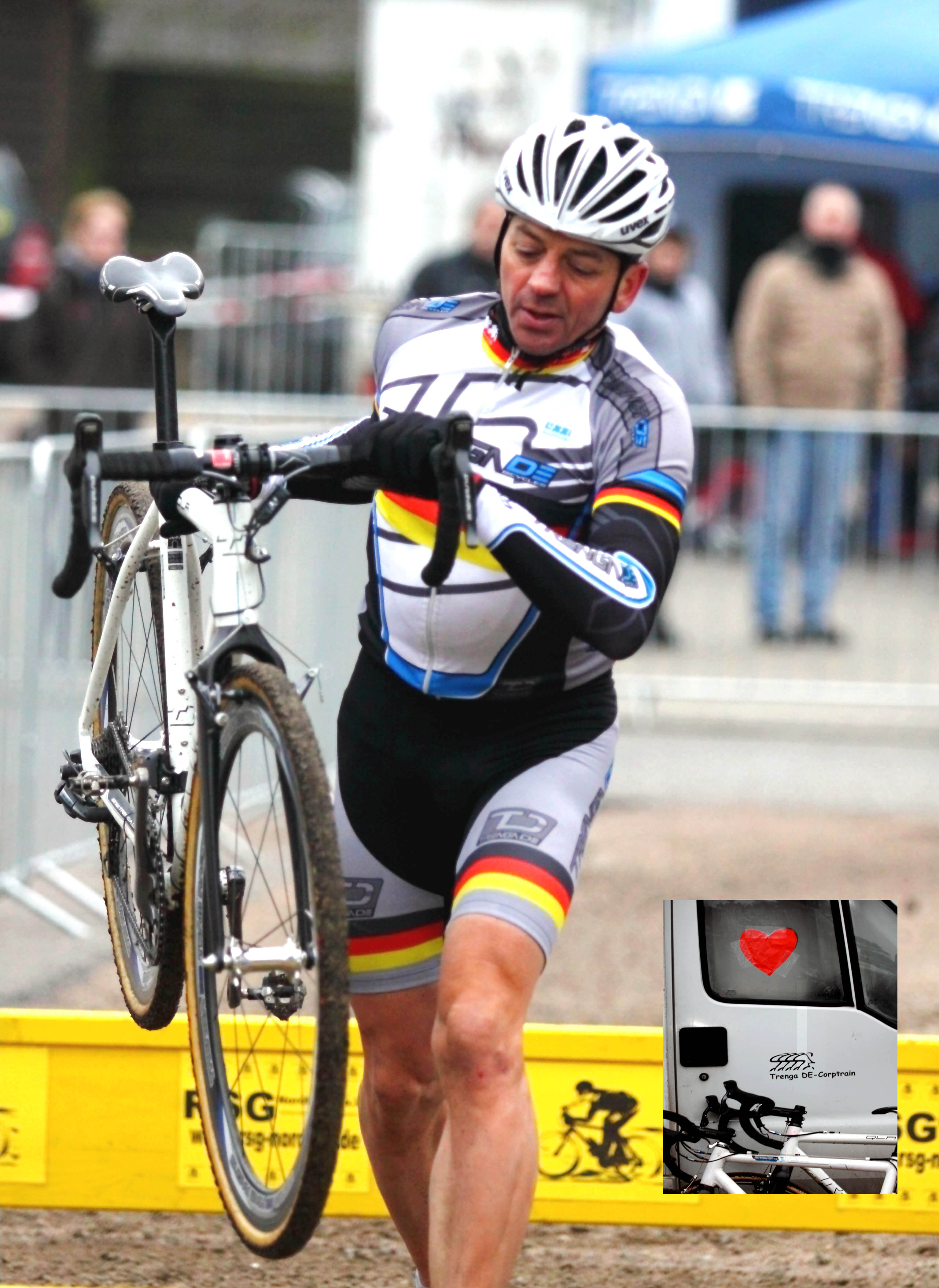 Nach dem Rennen wurde das Wohnmobile von Armin Raible mit einem roten Herz dekoriert