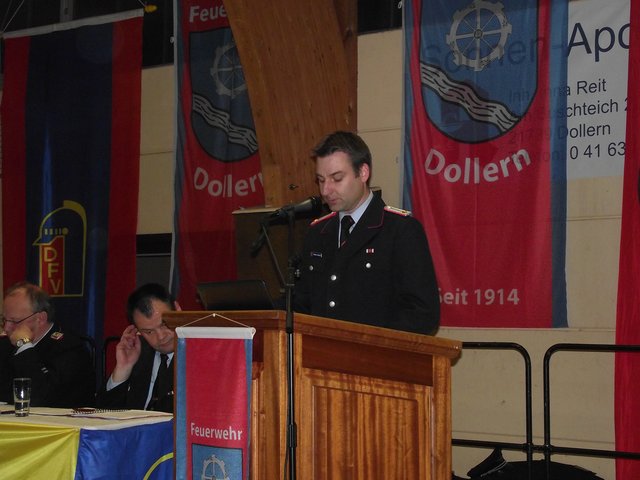 Gemeindebrandmeister Torben Schulze bei der Jahreshauptversammlung | Foto: Lehmkau / Feuerwehr Horneburg