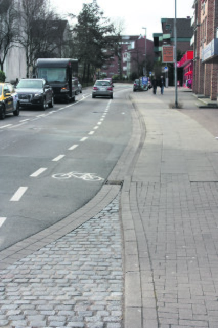 An der Schützenstraße hat sich der Fahrradschutzstreifen bereits bewährt