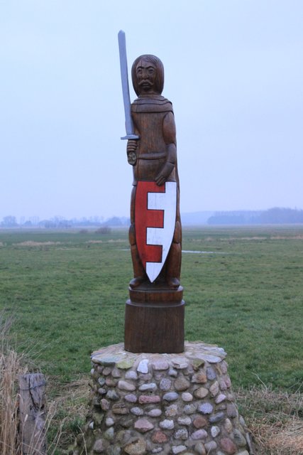 Roland-Statue an der Oste in Brobergen