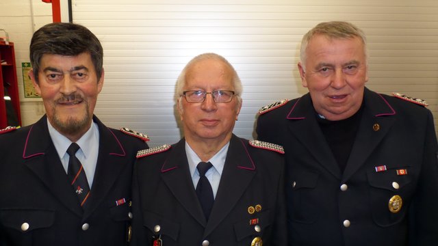Für langjährige Mitgliedschaft geehrt: (v. li.) Heinz Lohmann, Hubert Pralow und Werner Emme