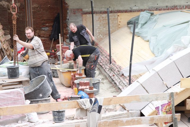 Maurer am Werk