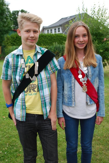 Das Kinderkönigspaar: Fabian Hoops und Aileen Zeidler