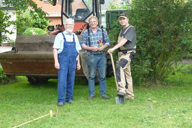 Wollen bald Boule spielen (v. li.): Jürgen Tiedt, Rüdiger Rentsch und Bernd Thiel