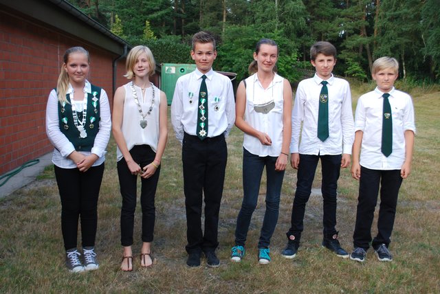 Die erfolgreichen Jungschützen (v. li.): Denise Bathel, Insemarie Krause, Ole Gladasch, Sarah Scheerer, Laurenz Reichle und Ayen Nielsen