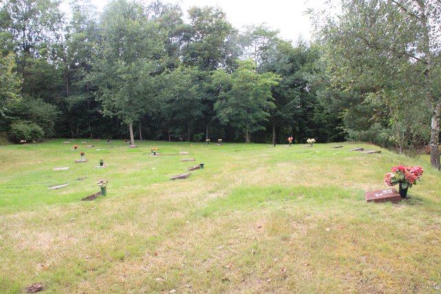 Das Feld mit Kissentein-Gräbern auf dem Geestberg-Friedhof