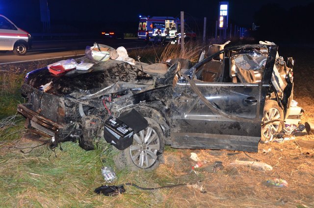 Totalschaden: Der verunfallte VW Tiguan
