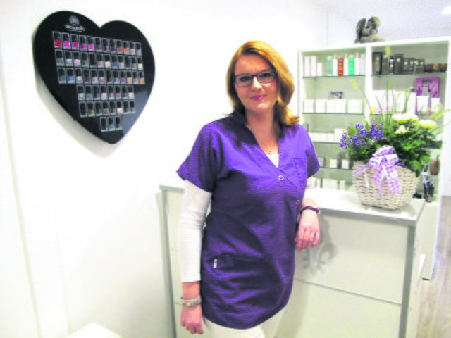 Sandra Hoffmann in den neuen Räumlichkeiten im Arkadenhaus, Neue Straße 12