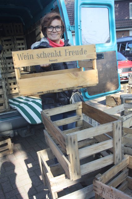 Eine tolle Idee: Maritta Heintz verkaufte alte Weinkisten