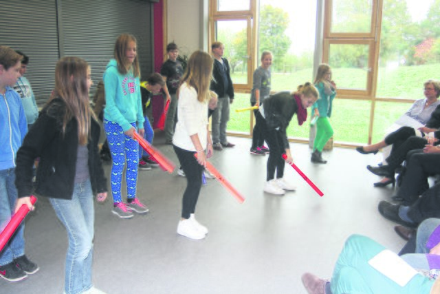 Die Schüler der Grund- und Oberschule beteiligten sich mit musikalischen Beiträgen an der Einweihung