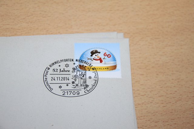 Gestempelte Sondermarke aus dem Christkind-Postamt