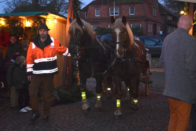 Wer kommt denn da? Mit Pferd und Kutsche und vielen Geschenken kam der Weihnachtsmann nach Egestorf