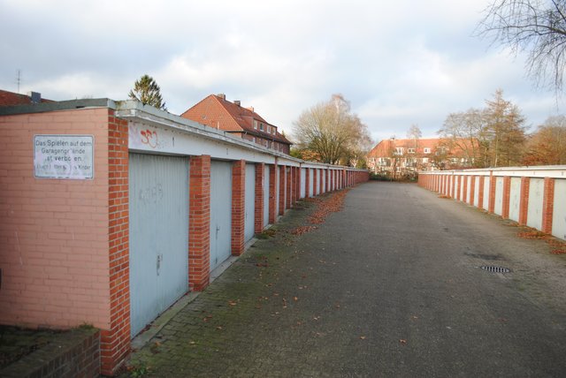 Dieser Garagenhof an der Teichstraße soll abgerissen werden
