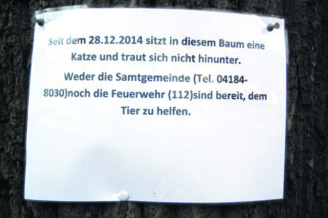 Mit diesem Schild drückten Helfer ihren Unmut aus