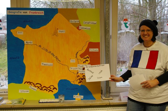 Selbst gemachte Frankreich-Landkarte | Foto: Grundschule Himmelpforten