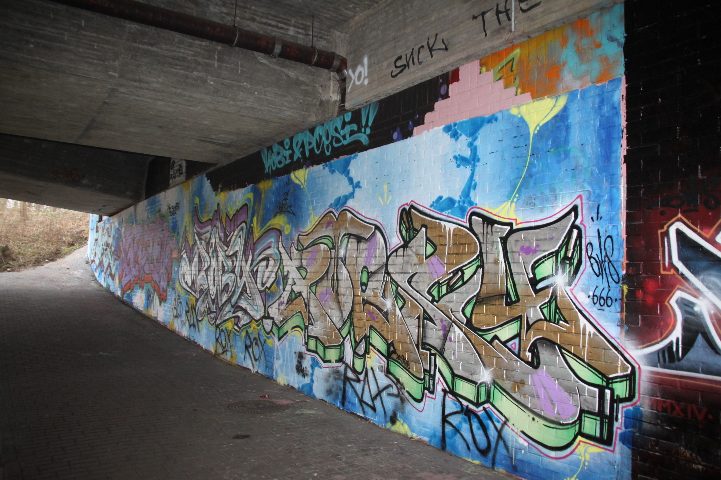 Die "Legal Wall" unter der Hansebrücke in Stade