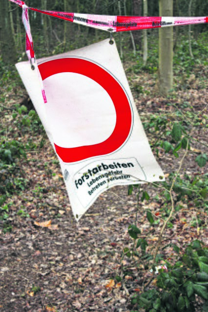"Achtung, Forstarbeiten": Dieses Schild sieht man gerade häufig