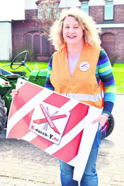 Auch Michaela Rieckmann zeigte Flagge gegen die Y-Trasse