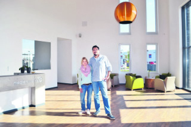 Blick in den Empfang des „Medienwerk 15“