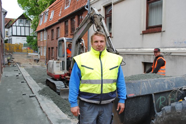 Polier Andrè Brodtmann ist mit dem Fortschritt der Arbeiten zufrieden