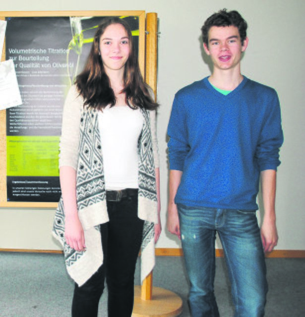 Lina Mehrkens und Jan Rosenboom haben gemeinsam an der Qualität von Olivenöl gefroscht | Foto: tk