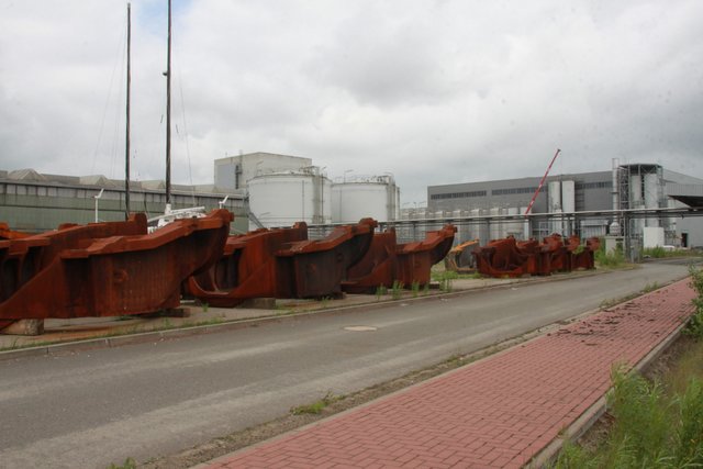 Serienfertigung in Stade: Auf dem Gelände von Global Castings lagern fertig gegossene Bauteile für Abnehmer in der Windkraft-Branche. Die Endfertigung erfolgt noch in Dänemark