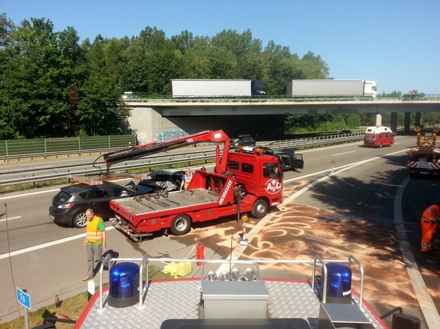 Die Unfallstelle auf der A7 | Foto: Timo Bamberger