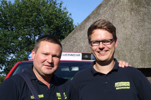 Der Ortbrandmeister Heiko Oltersdorf und sein Stellvertreter Renke Möker