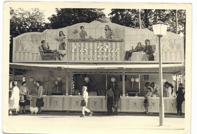 Eine historische Ansicht der Eisbude aus den 1950er Jahren