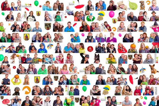 Auf einen Blick: Das Mega-Fotoshooting-Mosaik von Christina Opeldus mit Besuchern des jüngsten Salzhäuser Kirch- und Markttages