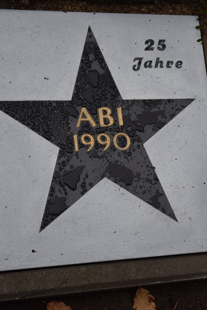 Abitur 1990: Mit diesem Jahrgangsstein gedenken die ehemaligen Schüler ihrem 25-jährigen Jubiläum