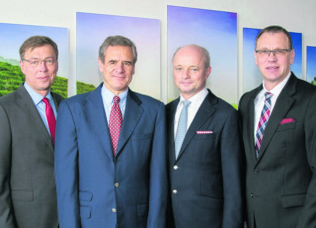 Der neue Vorstand der Laurens Spethmann Holding: (v. li.) Hans-Ulrich Schatz, Jochen Spethmann, Johannes Niclassen, Markus Heddrich
