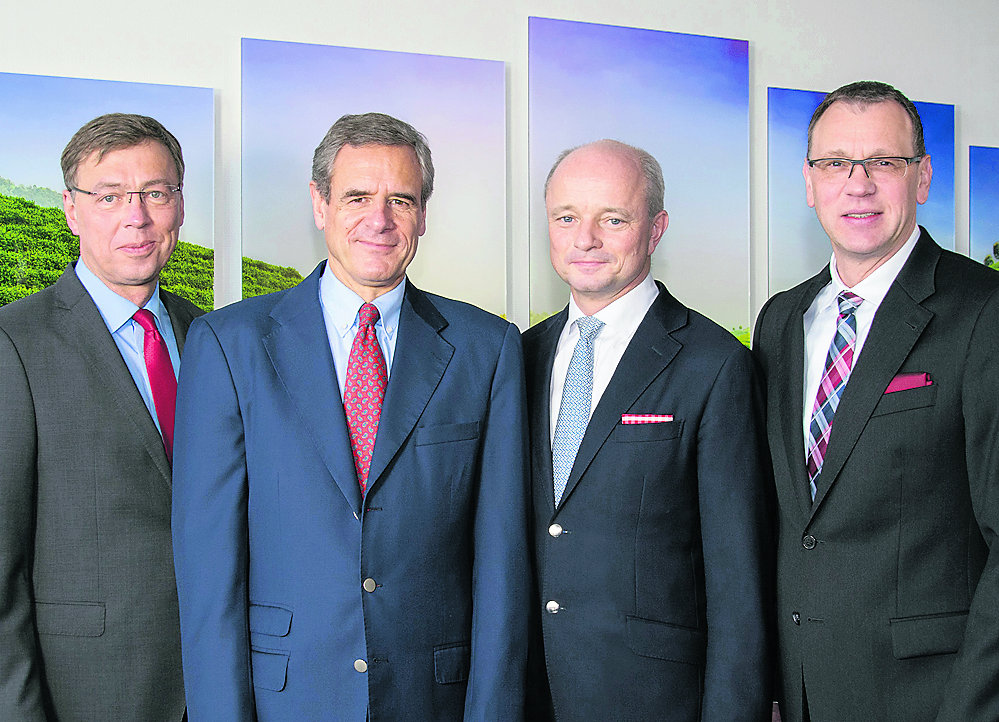 Der neue Vorstand der Laurens Spethmann Holding: (v. li.) Hans-Ulrich Schatz, Jochen Spethmann, Johannes Niclassen, Markus Heddrich