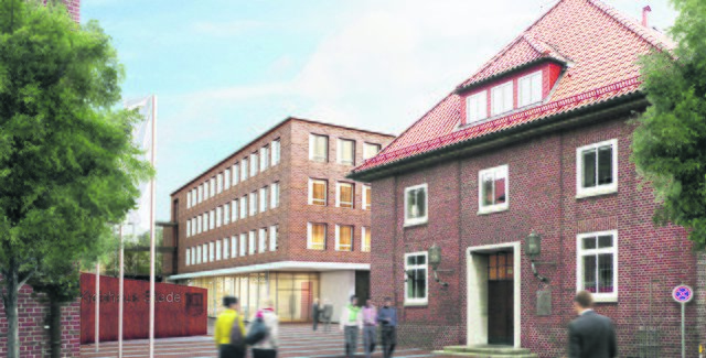 So soll der Erweiterungsbau im Frühsommer 2017 aussehen