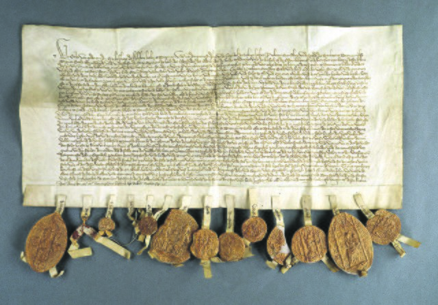 In der Urkunde aus dem Jahr 1397 werden die Rechte der Ritterschaft garantiert