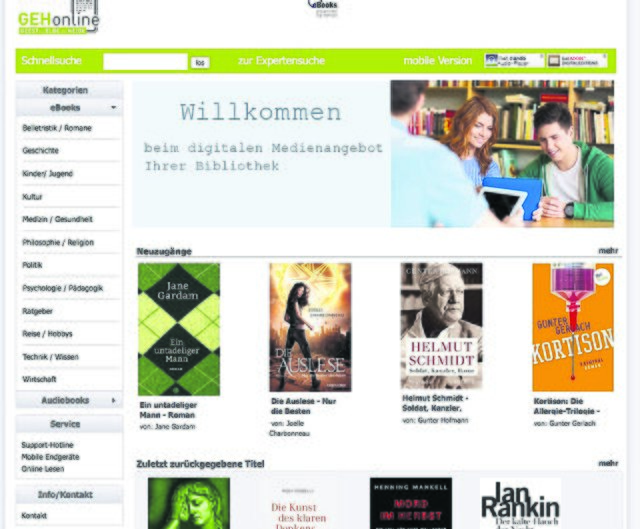 Die E-Book-Ausleihe erfolgt bequem über eine Internetplattform